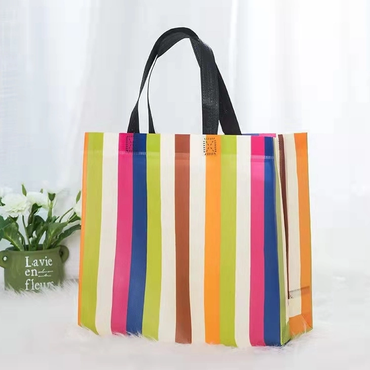 2022 Hot Sale Ultrasonic Hot Pressing Laminated Non Woven Tote Bag Custom Logo Recyclable Non Woven Bag Promotion Gift Bag