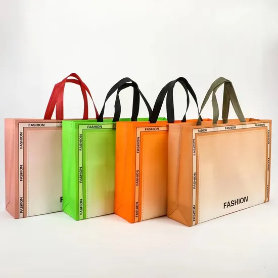 Hot Press Laminated Colorful Polypropylene Shopping Bag Ultrasonic Non Woven PP Fabric Tote Bag 