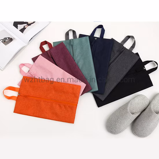 Wholesale New Portable Waterproof Travel Oxford Cloth Zippered Dustproof Storage Shoe Bag