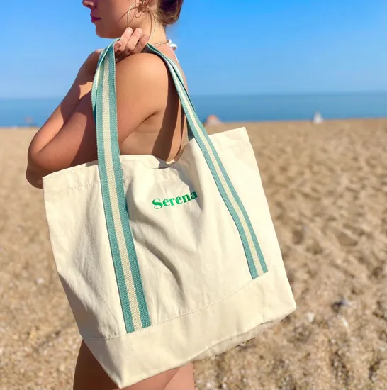Personalised Custom Embroidered Canvas Tote Bag for Gift Shopper 