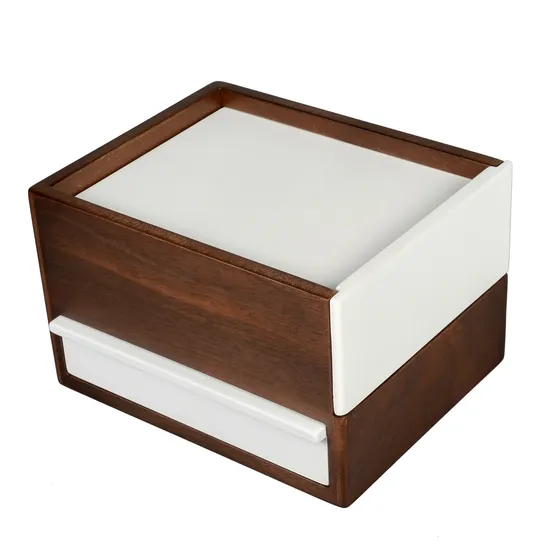 PU Leather Travel Jewelry Box Square Packaging Storage Box with Zipper