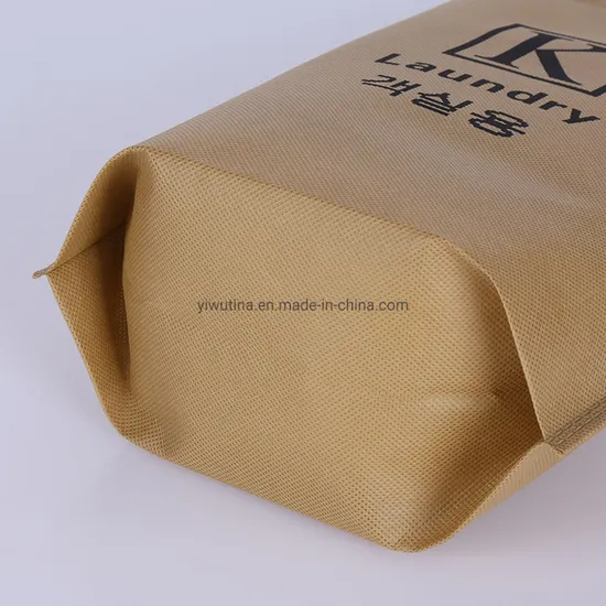 Ultrasonic Non Khaki Woven Drawstring Bag with Custom Logo 