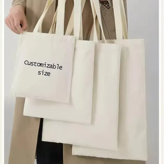 Custom Luxury Eco Friendly Cmyk Color Heat Transfer Printing Cotton Polyester Canvas Shopping Tote Bag