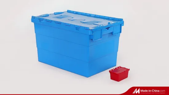 Wholesale Heavy Duty Plastic Nestable Moving Crates Stackable Turnover Storage Box with Lid 