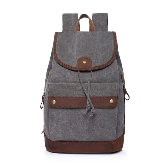 Corporate Custom Logo Sport Canvas Backpacks Bag Bulk Supply Unisex Vintage Design for Outdoor Enthusiasts College Students 