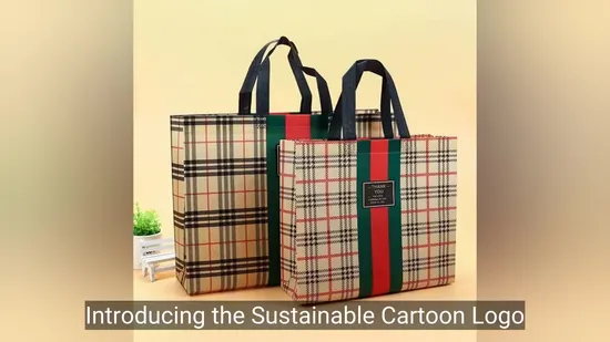 Ultrasonic Sustainable Cartoon Logo Non Woven Tote Bag for Everyday Eco