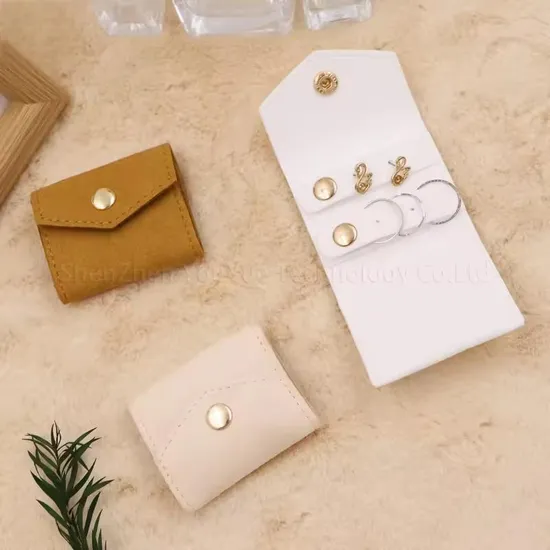 Custom Gold Stamping Cotton Linen Bracelet Necklace Jewelry Bag with Microfiber Cleaning Cloth Jewelry Card Packing Pouch 