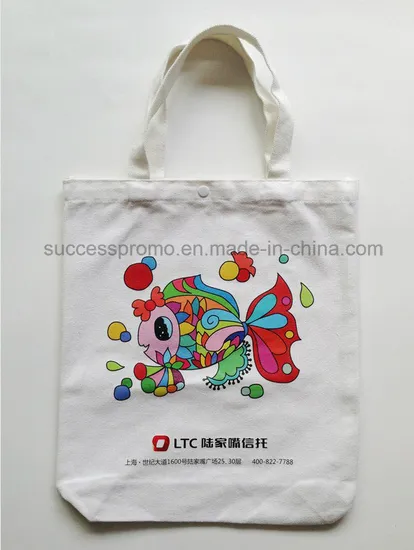 Promotional Custom Printed Recycled Canvas Cotton Tote Bag 