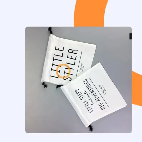 Promotional OEM/ODM Multiple Material Linen 100% Polyester Cotton Fabric Draw String Bag with Double Drawstring Ropes 