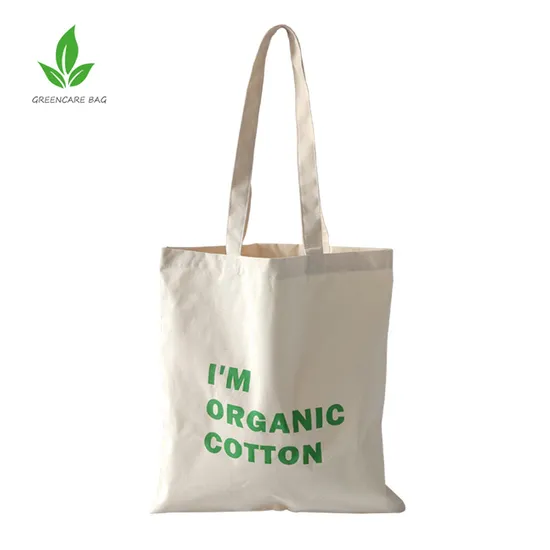 Wholesale in Stock Fashion Recycle Custom Printed Shopping Organic Cotton Canvas Tote Bag with Logo 