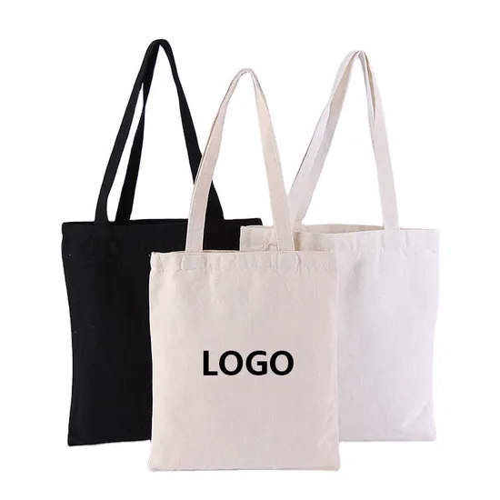 Custom Logo Size Printed Eco Friendly Recycled Reusable Plain Bulk Polyester Cotton Canvas Tote Bag 