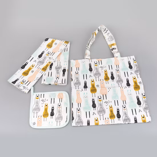 Custom Kitchen Digital Print Sheep Polyester or Cotton Tote Bag